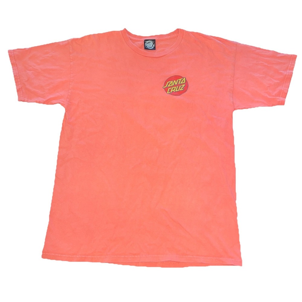 Santa cruz skateboards T Shirt Mens Large Orange Front/Back Graphic Shirt